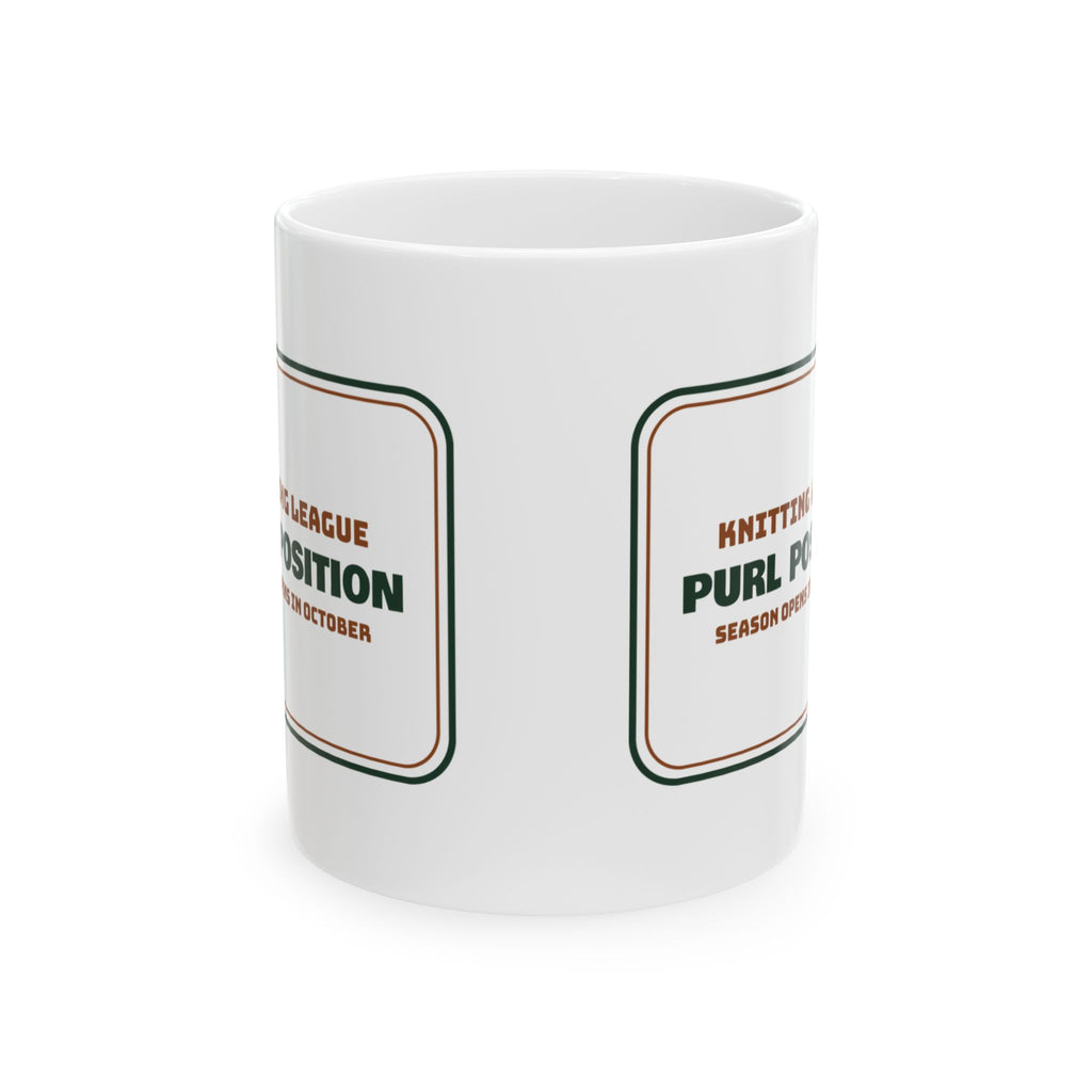Funny Knitting Coffee Mug Purl Position Knitting League For Knitters