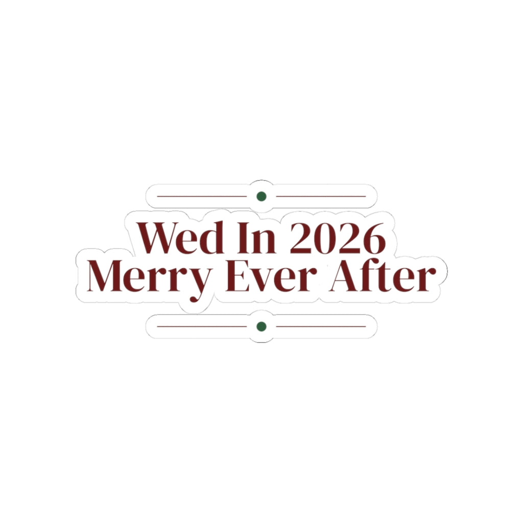 Newlywed Christmas Sticker Wed In 2026 Merry Ever After