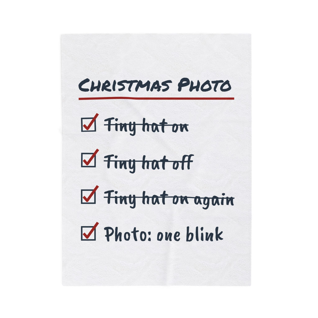 Funny Baby's First Christmas Throw Blanket Tiny Hat On Again Checklist