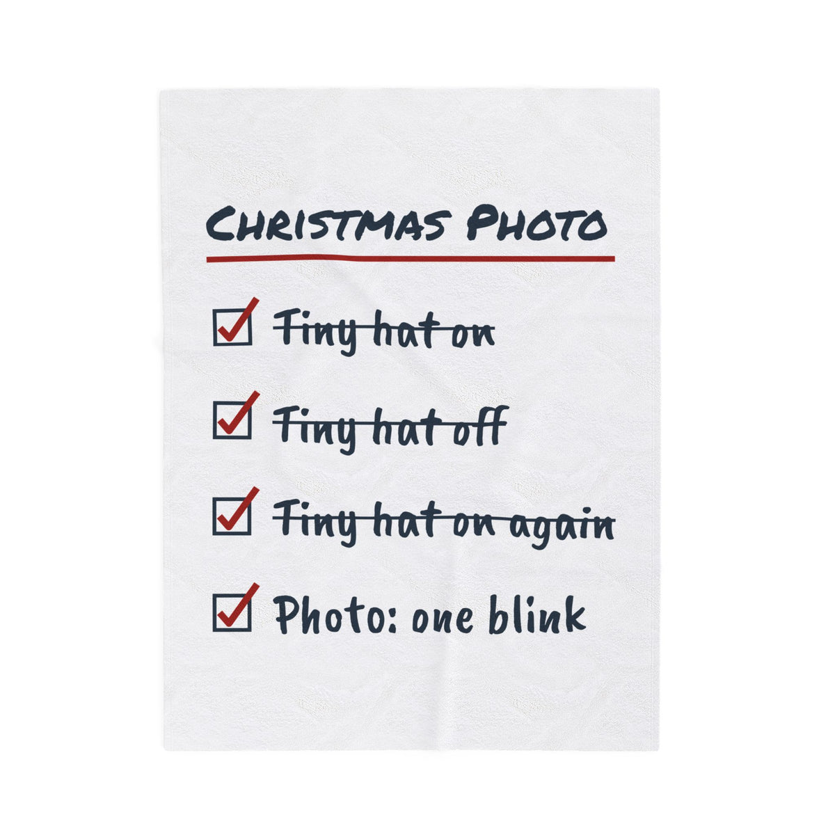 Funny Baby's First Christmas Throw Blanket Tiny Hat On Again Checklist