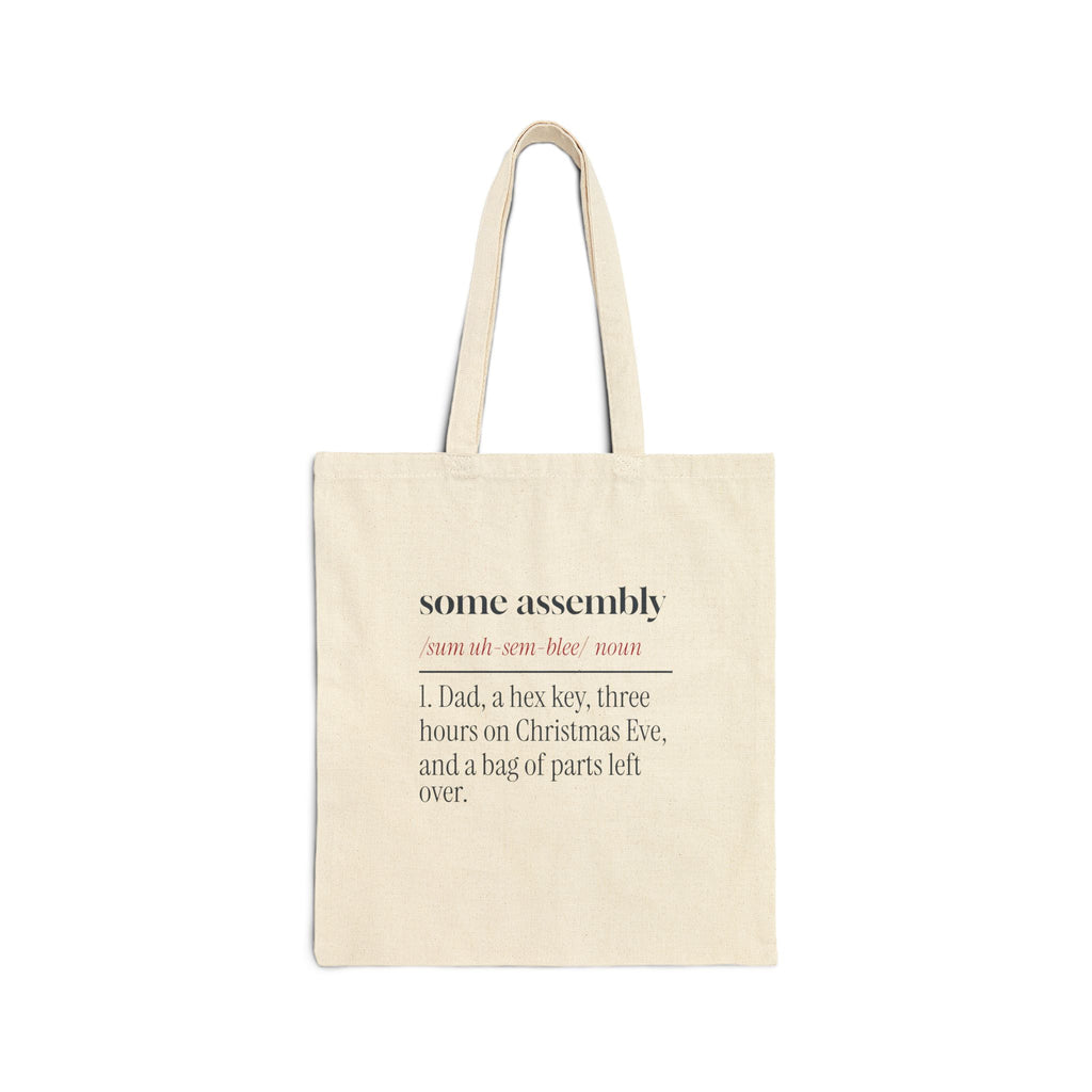 Funny Christmas Dad Tote Bag Some Assembly Required Definition