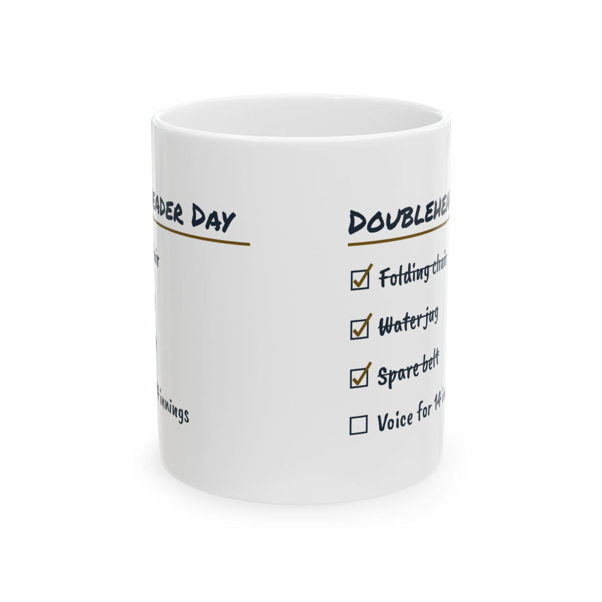 Funny Baseball Mom Coffee Mug Doubleheader Day Checklist