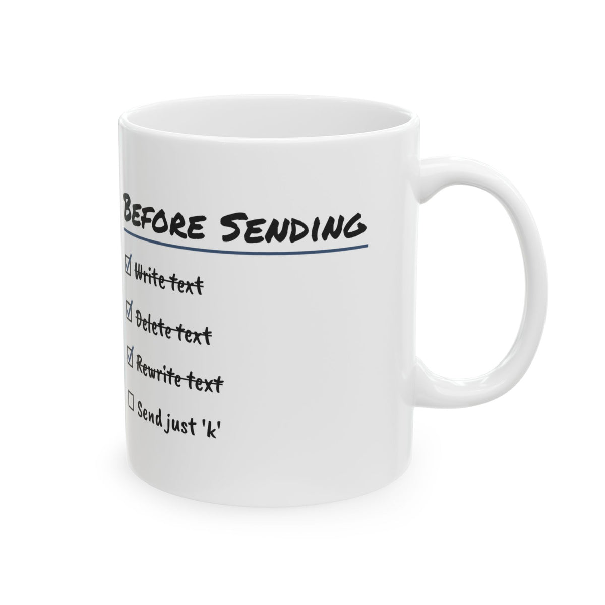 Overthinker Coffee Mug Before Sending Checklist
