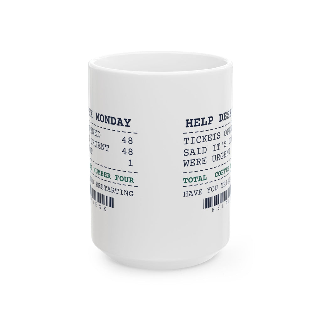 Funny IT Support Coffee Mug Marked Urgent 48 Were Urgent 1 Receipt