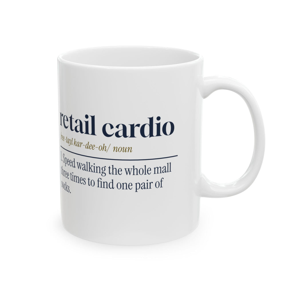 Funny Christmas Shopping Coffee Mug Retail Cardio Definition