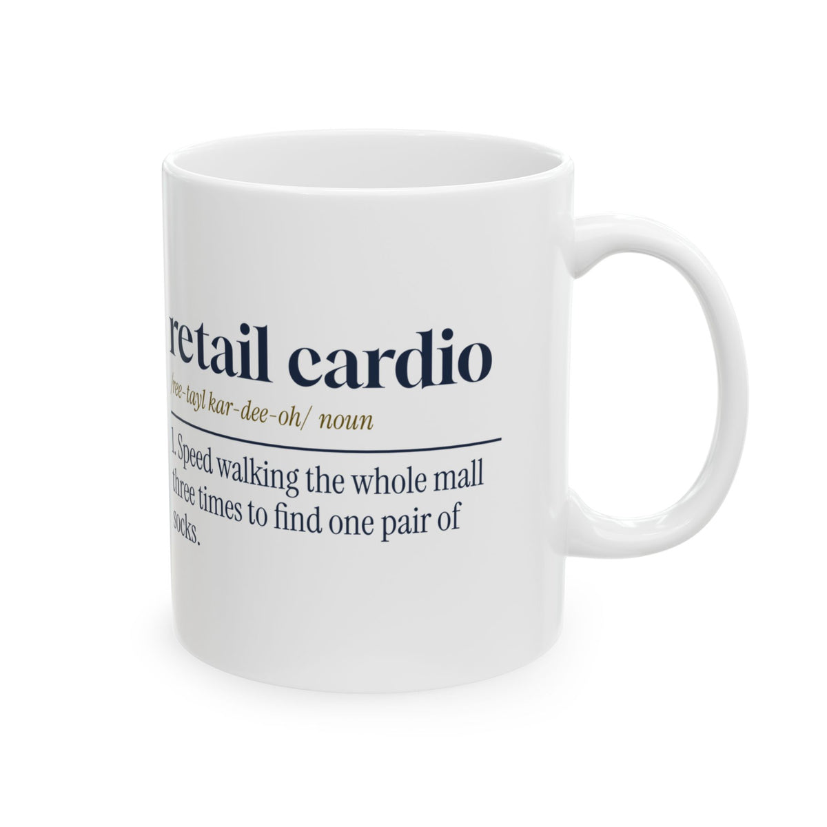 Funny Christmas Shopping Coffee Mug Retail Cardio Definition