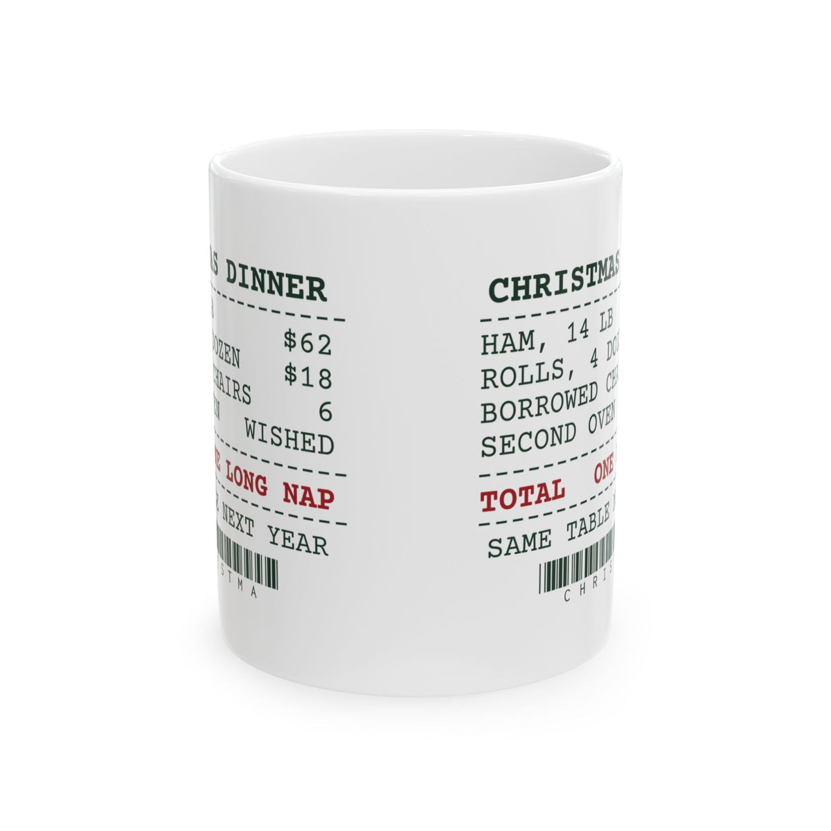 Funny Christmas Host Coffee Mug Christmas Dinner Receipt For Hosts