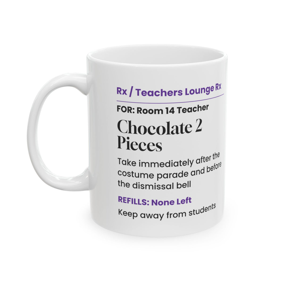 Spooky Teacher Coffee Mug Chocolate Prescription For Teachers