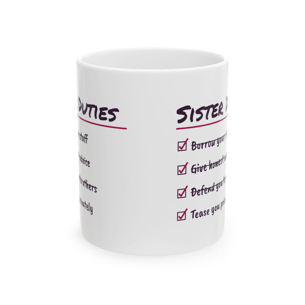 Funny Sister Coffee Mug Defend You To Others Tease You Privately