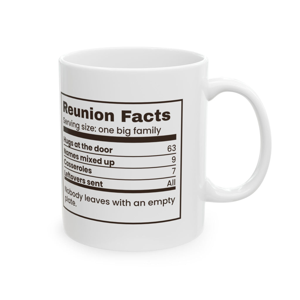 Funny Family Christmas Coffee Mug Reunion Nutrition Facts Label