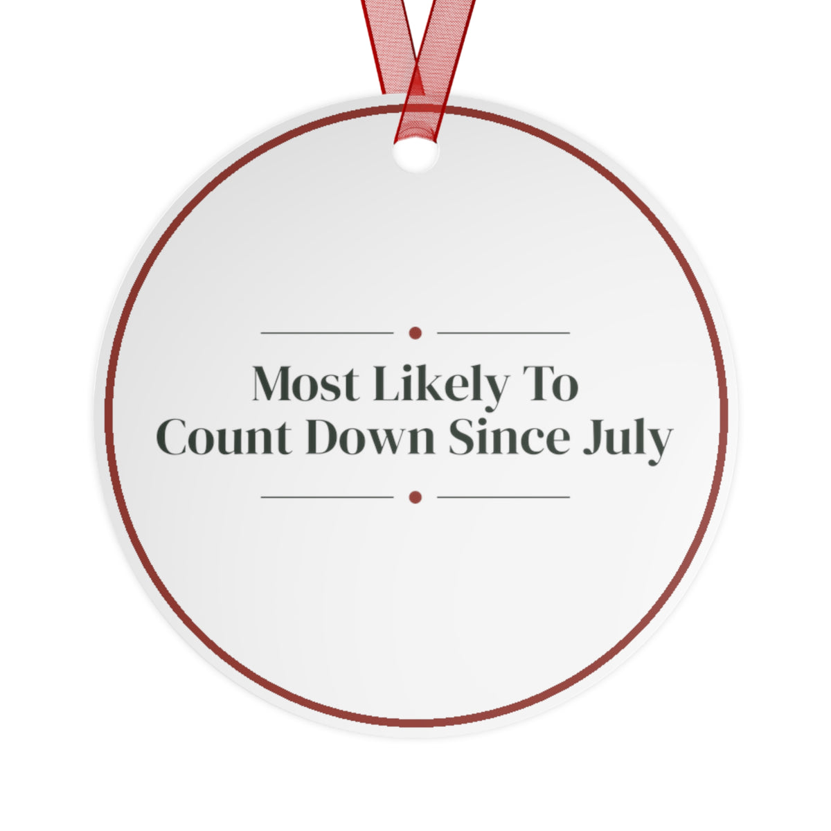 Funny Christmas Ornament Most Likely To Count Down Since July