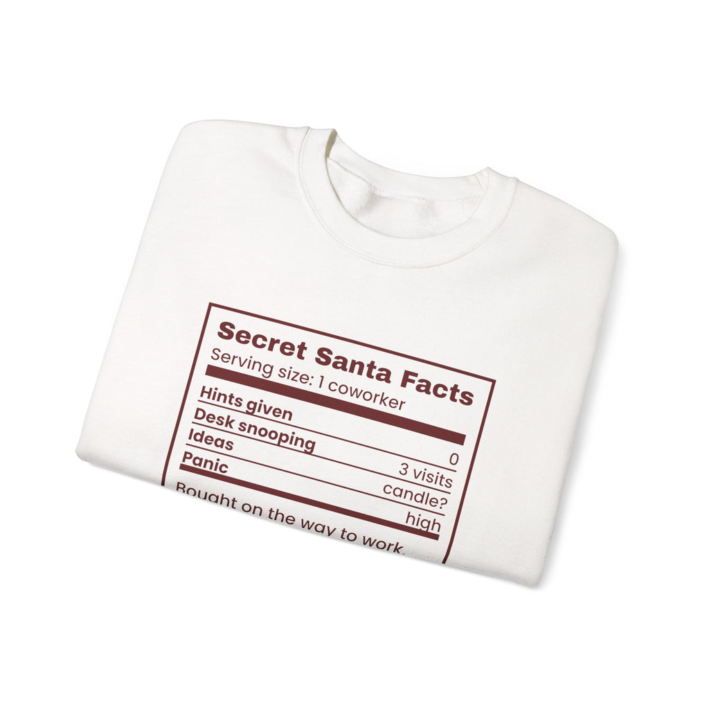 Funny Christmas Coworker Sweatshirt Secret Santa Facts Label