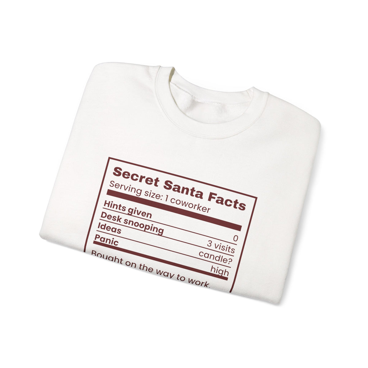 Funny Christmas Coworker Sweatshirt Secret Santa Facts Label