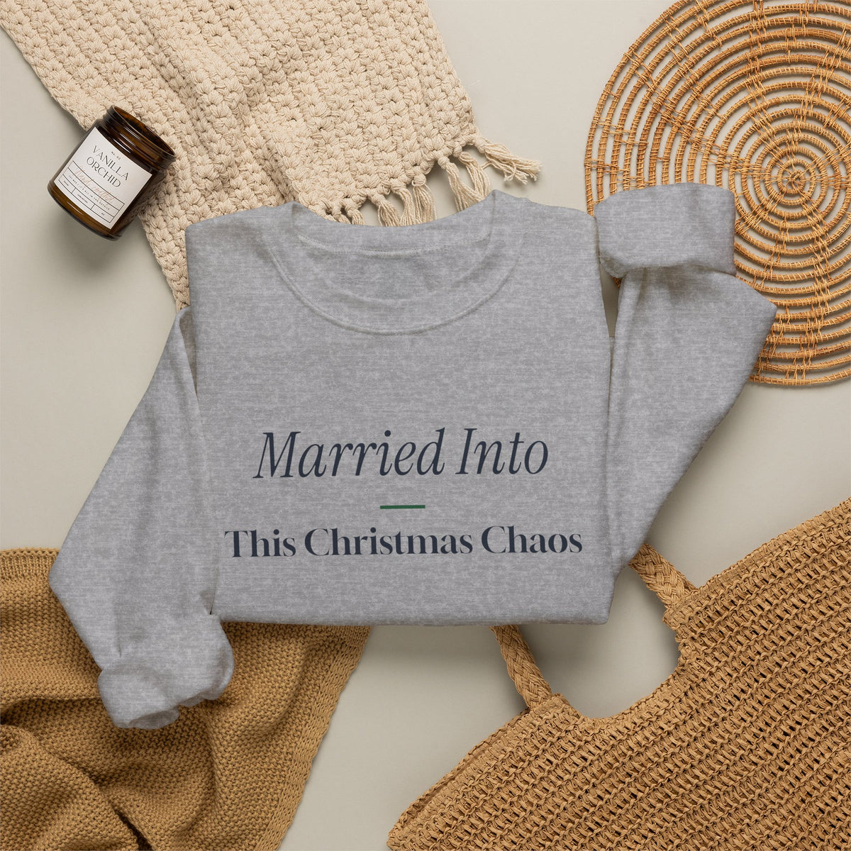Funny Christmas In-Laws Sweatshirt Married Into This Christmas Chaos