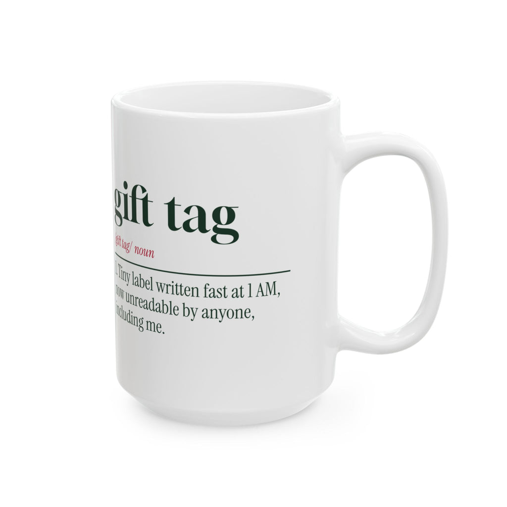Funny Christmas Wrapping Coffee Mug Gift Tag Definition