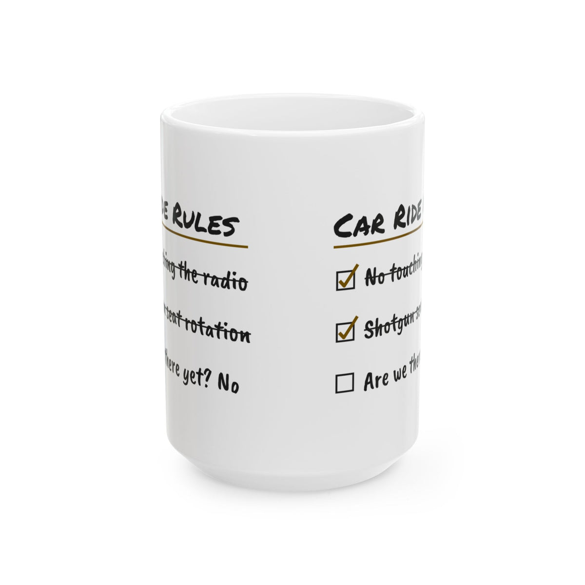 Funny Dad Coffee Mug Car Ride Rules For Dad Kids