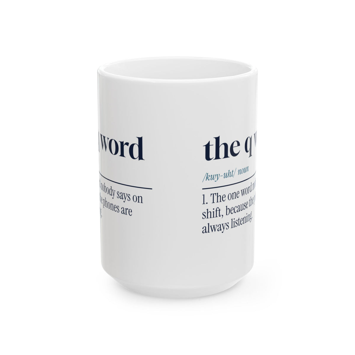 Funny Police Dispatcher Coffee Mug The Q Word Definition