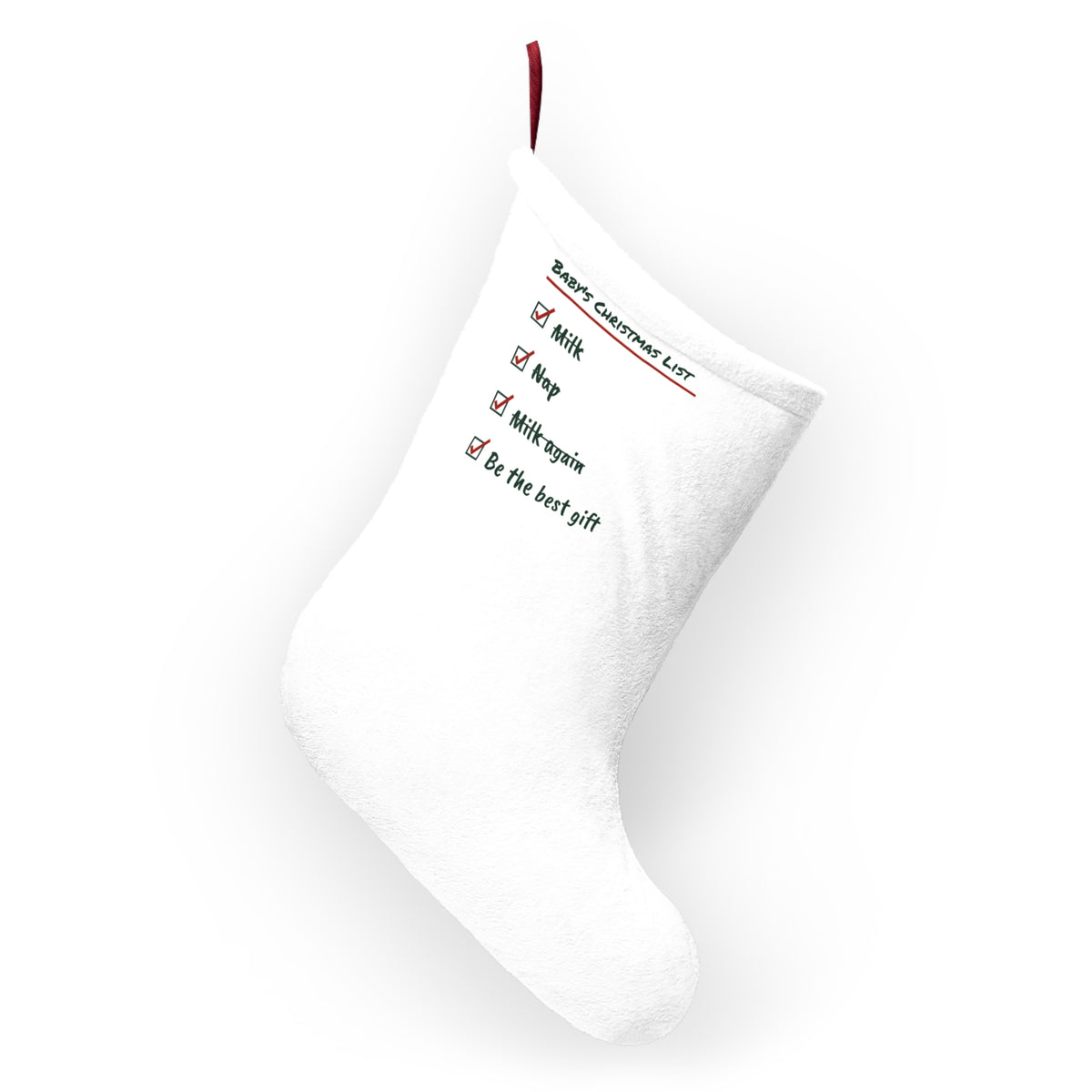 Baby's First Christmas Stocking Baby's Christmas List For New