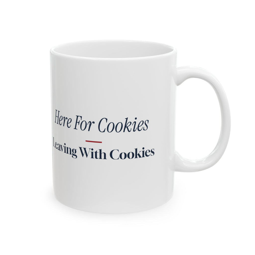 Funny Christmas Coffee Mug Here For Cookies Leaving With Cookies