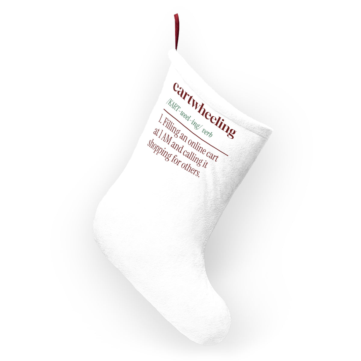 Funny Christmas Shopping Christmas Stocking Cartwheeling Dictionary