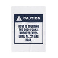 Funny Christmas Hostess Throw Blanket Counting The Good Forks Warning