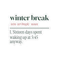 Funny Christmas Teacher Sticker Winter Break Dictionary Definition
