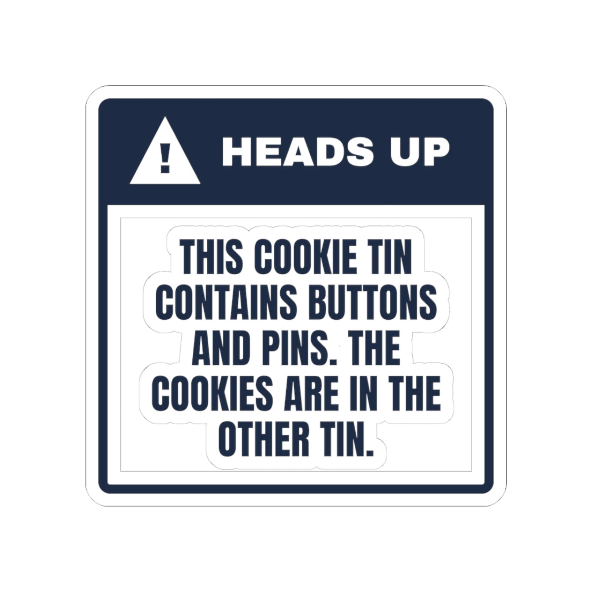 Funny Christmas Sticker Cookie Tin Buttons And Pins Inside