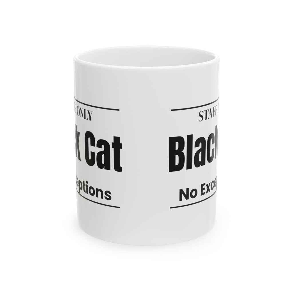 Staff Only Black Cat Coffee Mug Halloween