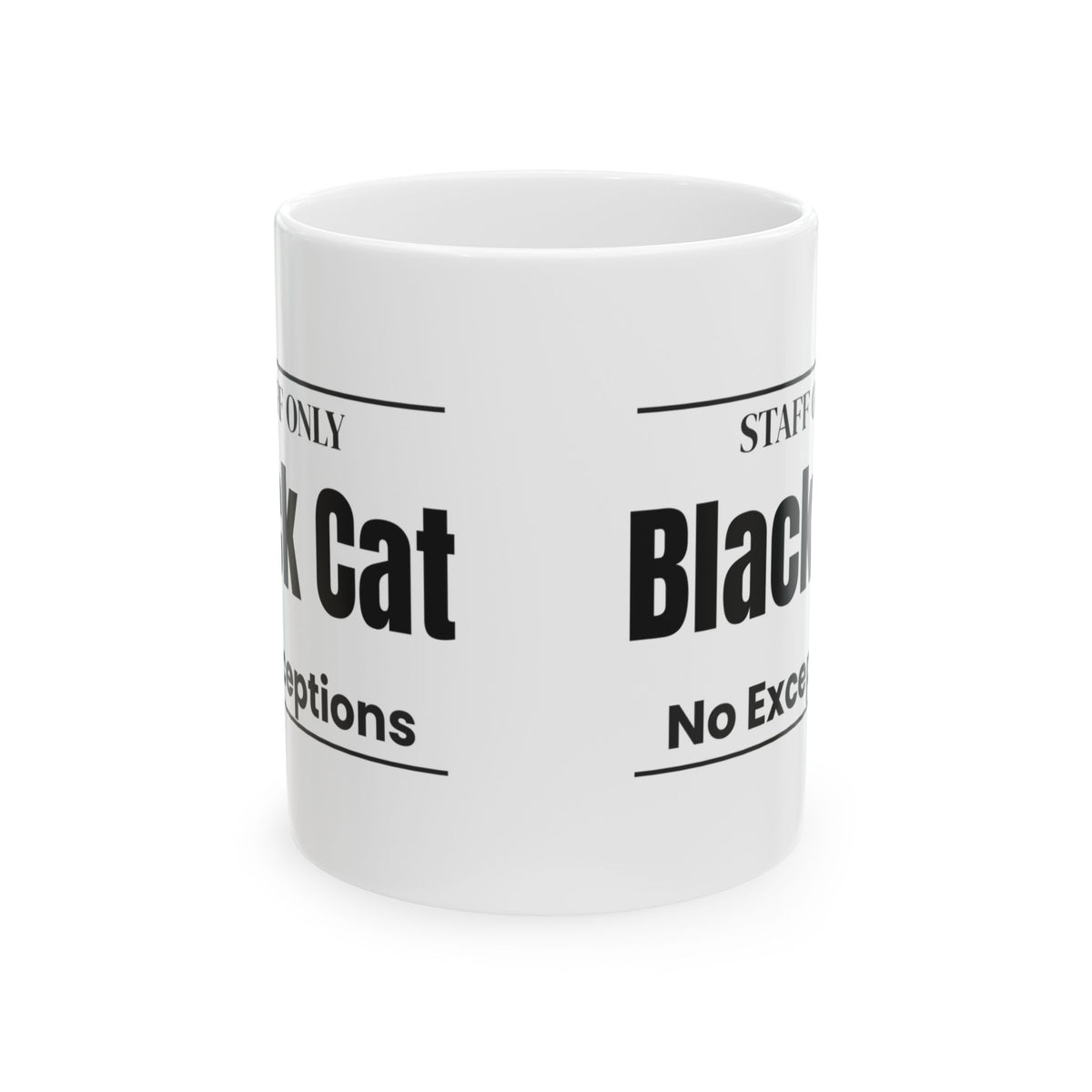 Staff Only Black Cat Coffee Mug Halloween