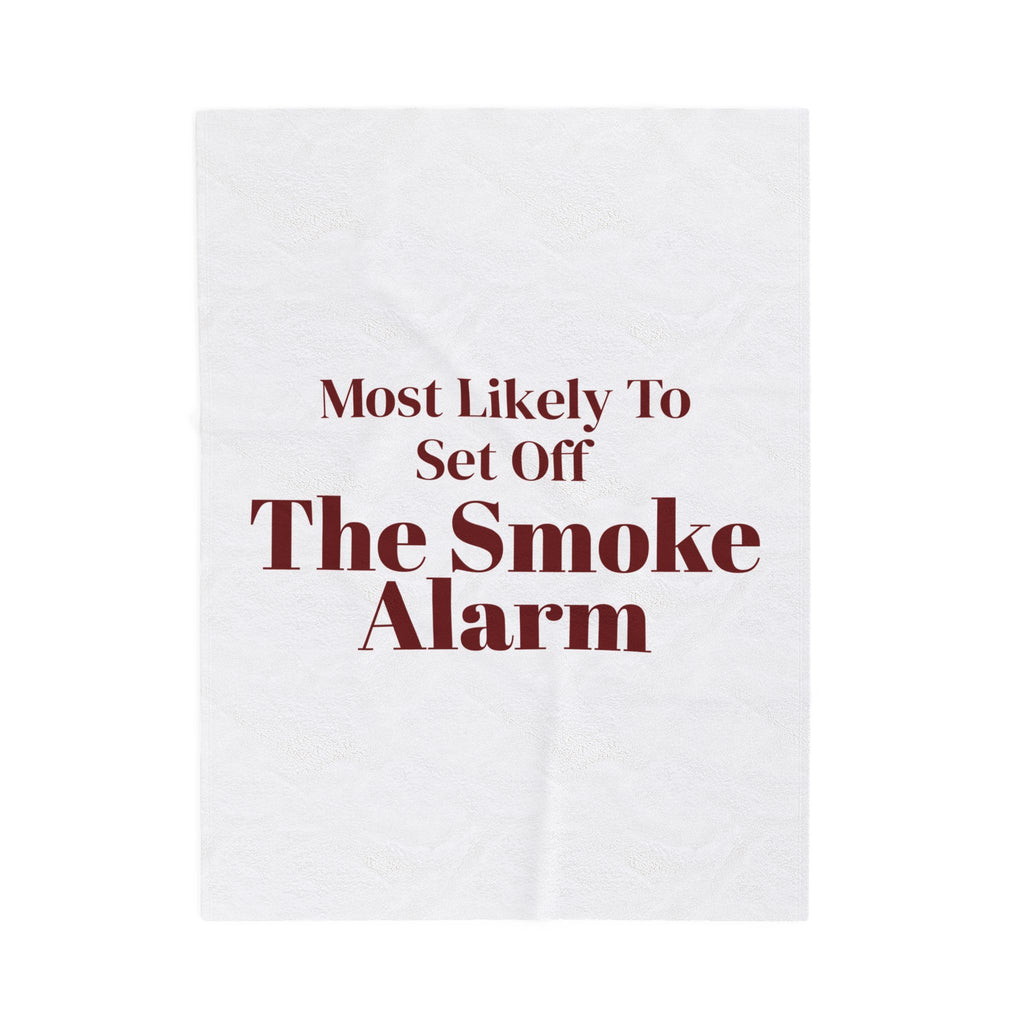 Funny Family Christmas Throw Blanket Most Likely To Set Off The Smoke Alarm