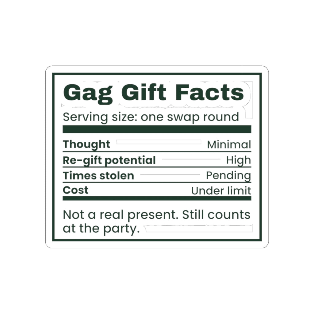 Funny White Elephant Sticker Gag Gift Facts Label For Coworkers