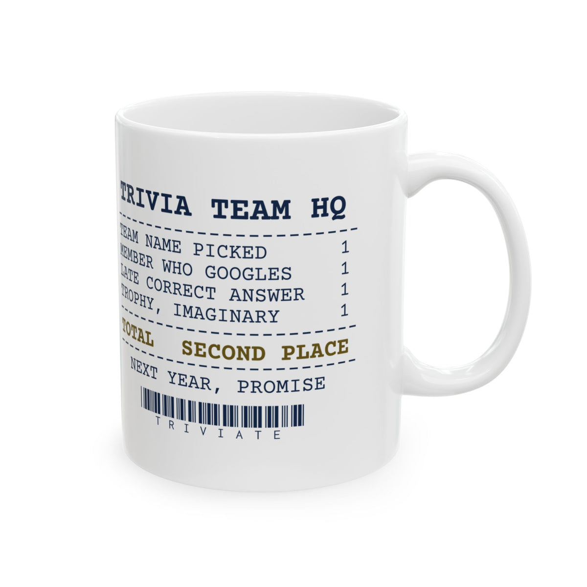 Trivia Team Receipt Coffee Mug For Trivia Fans