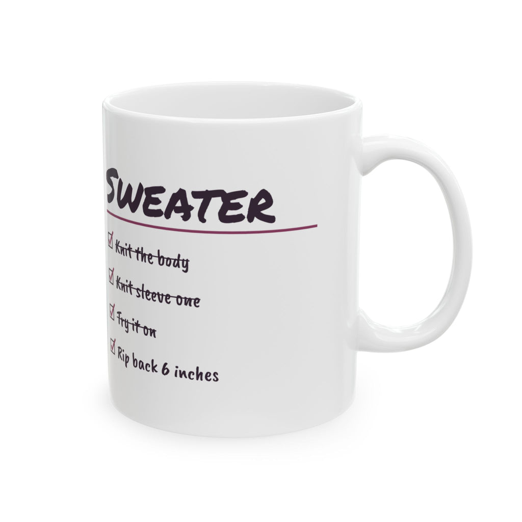 Funny Knitting Coffee Mug Try It On Rip Back Six Inches