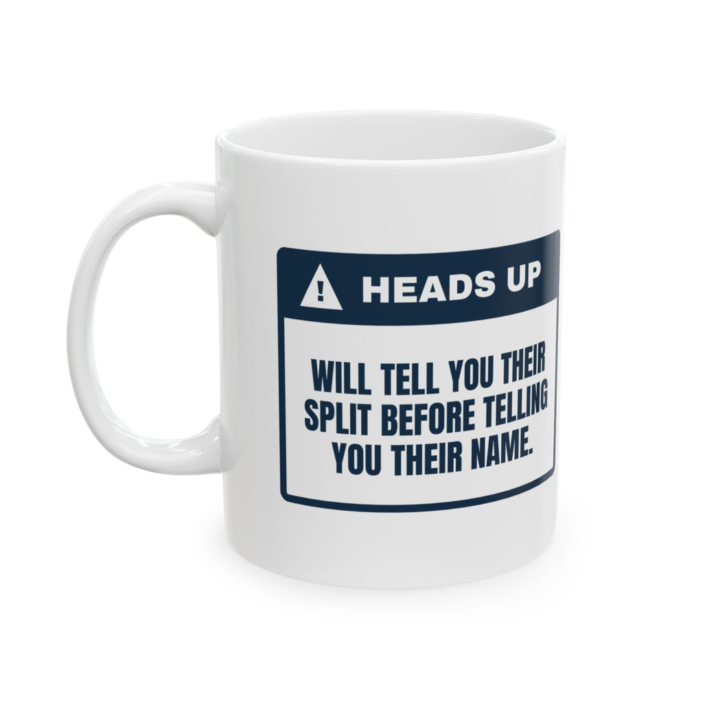 Funny Track Coffee Mug Tells You Their Split Before Their Name