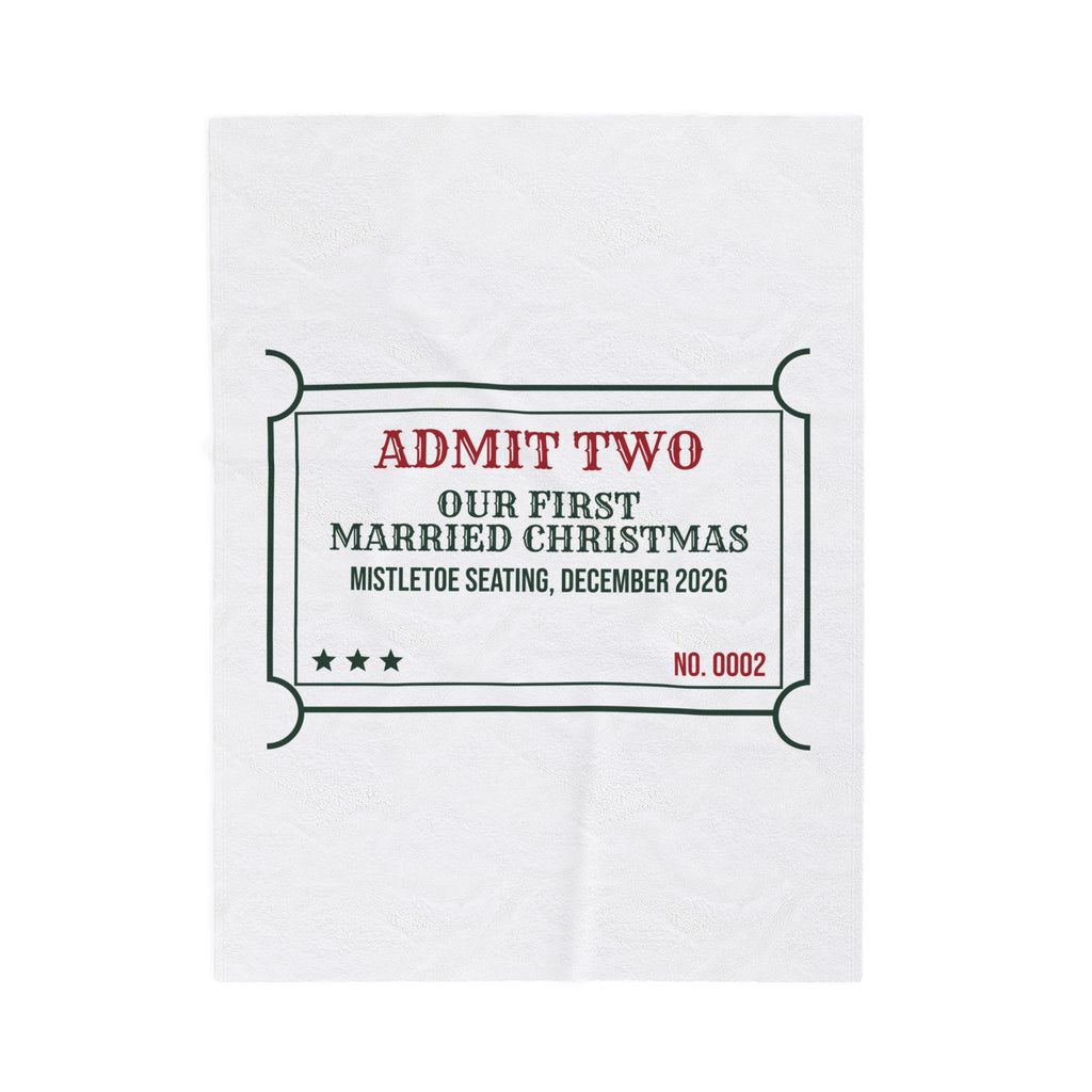 Newlywed Christmas Throw Blanket First Married Christmas Ticket