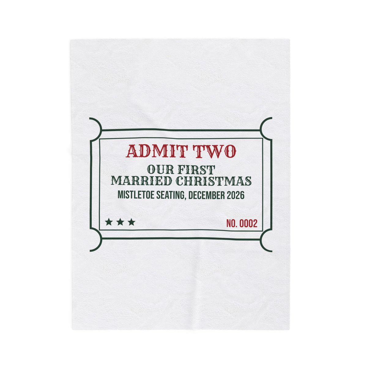 Newlywed Christmas Throw Blanket First Married Christmas Ticket