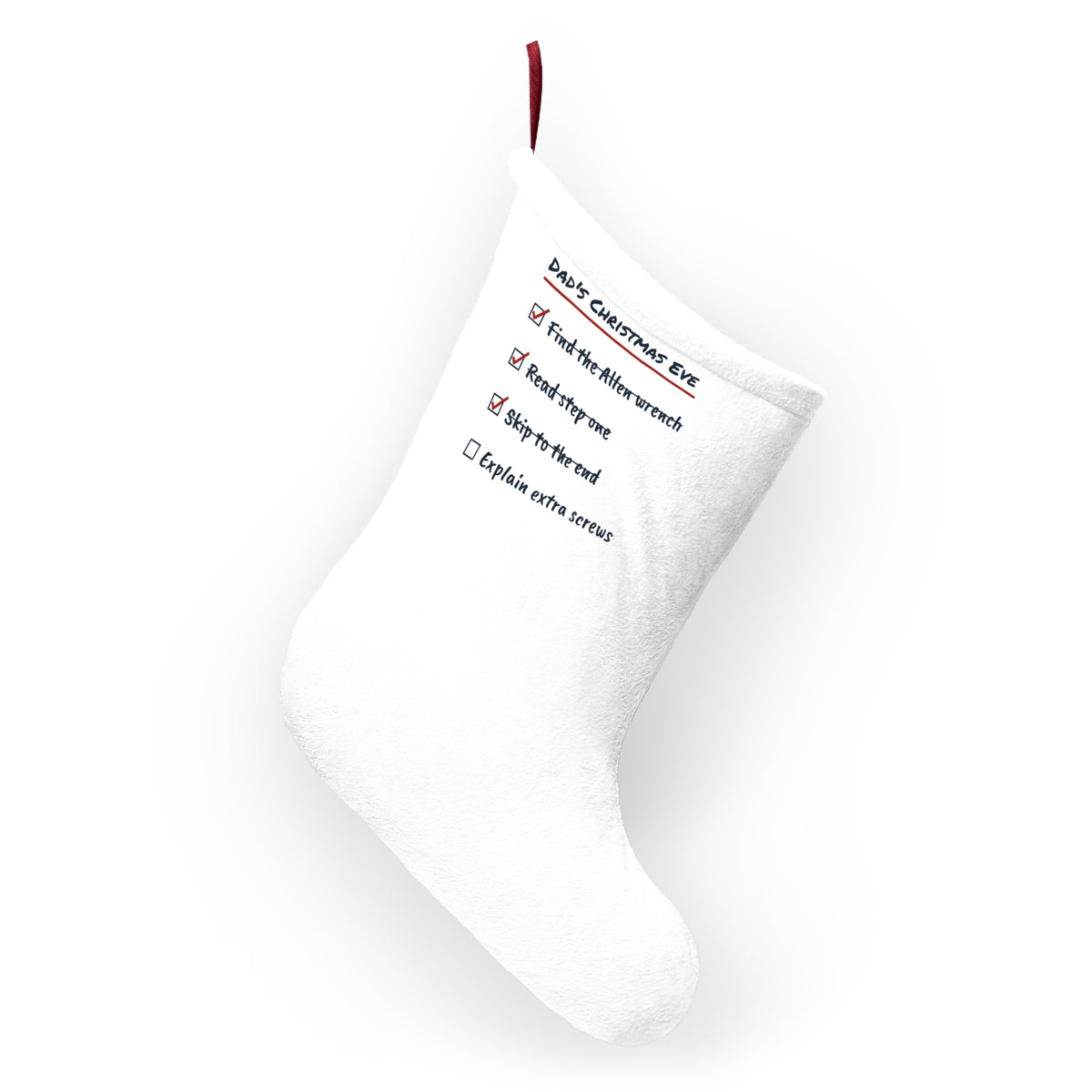 Funny Christmas Stocking Dad's Christmas Eve Toy Assembly List