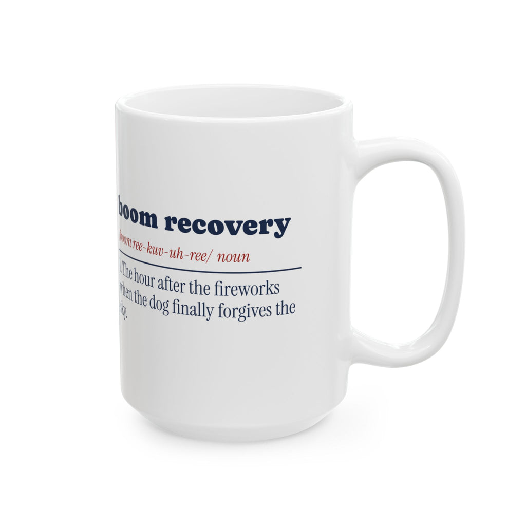Funny Dog Fourth Of July Coffee Mug Boom Recovery Dictionary