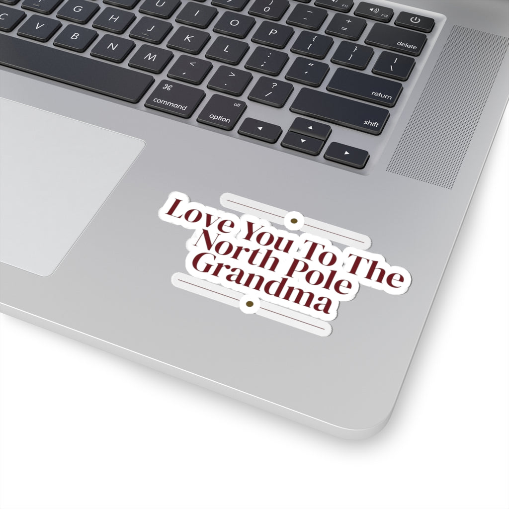 Christmas Sticker Love You To The North Pole Grandma