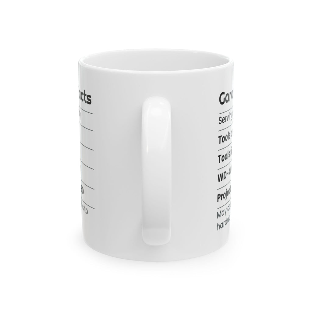 Garage Dad Nutrition Facts Coffee Mug Funny Label For Dad