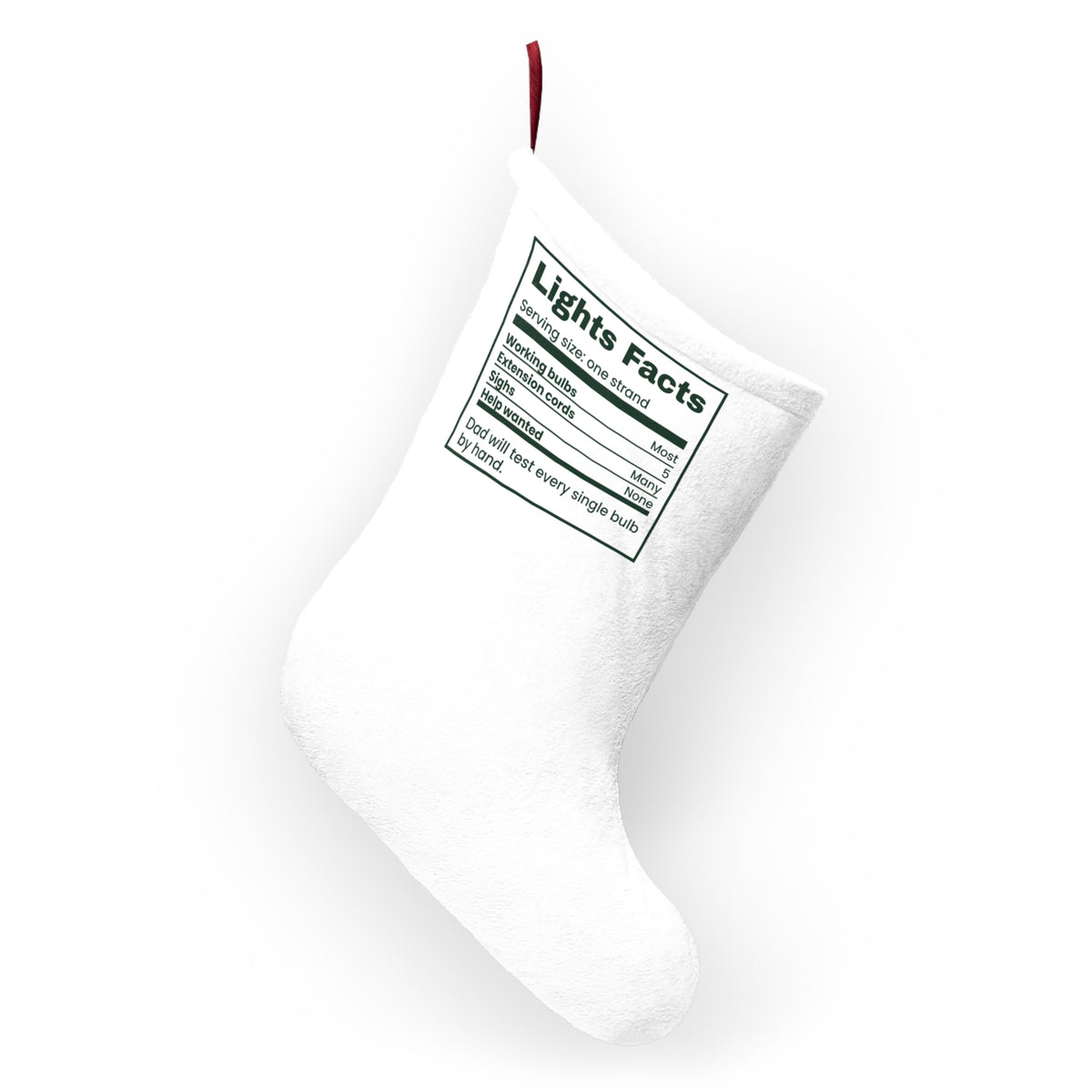 Funny Dad Christmas Stocking Lights Facts Label For Dad