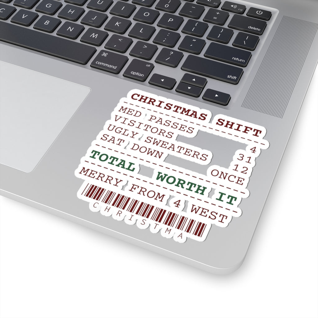 Funny Christmas Nurse Sticker Christmas Shift Receipt For Nurses