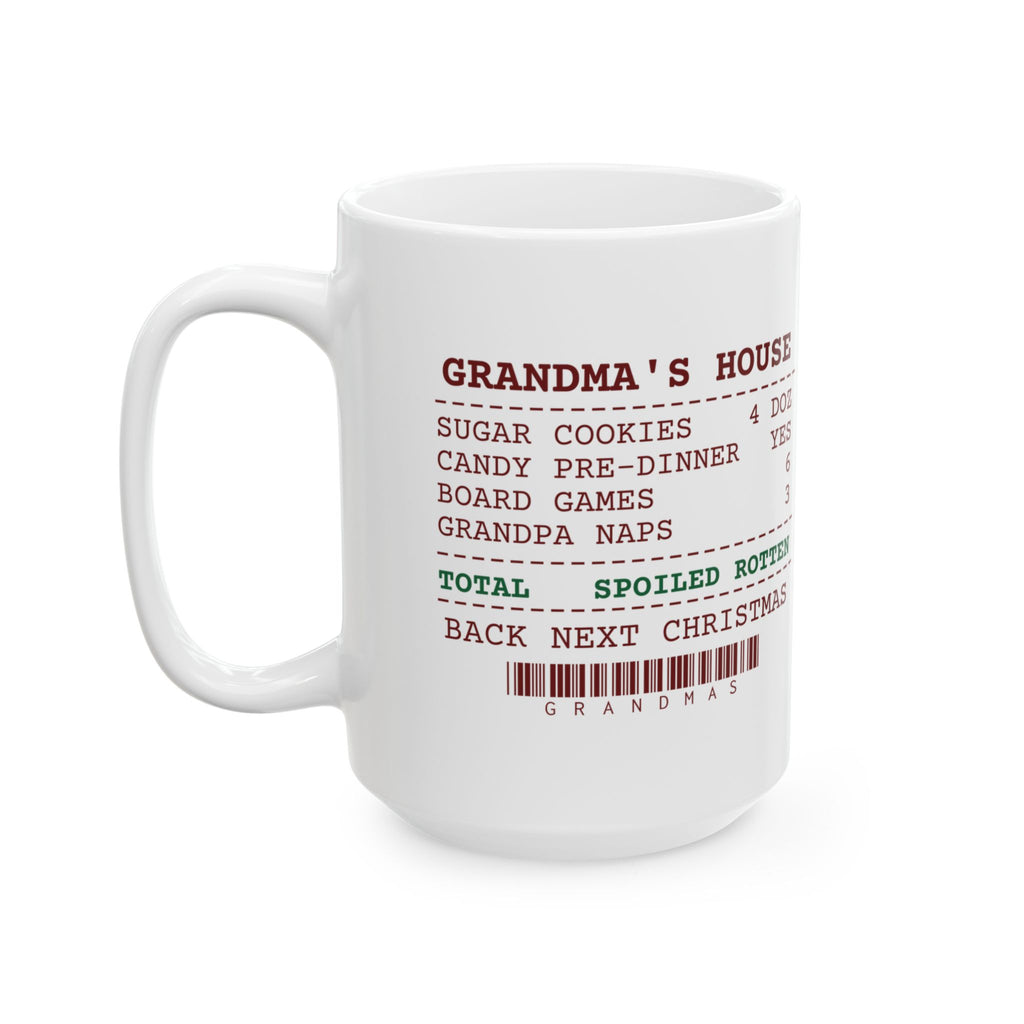 Funny Grandparents Christmas Coffee Mug Grandma's House Receipt