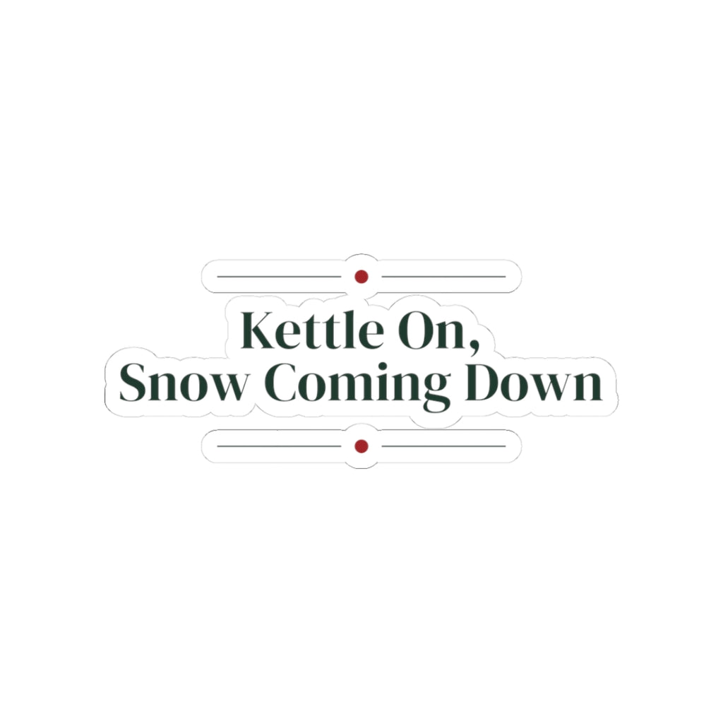 Christmas Sticker Kettle On Snow Coming Down Cozy Winter Cup