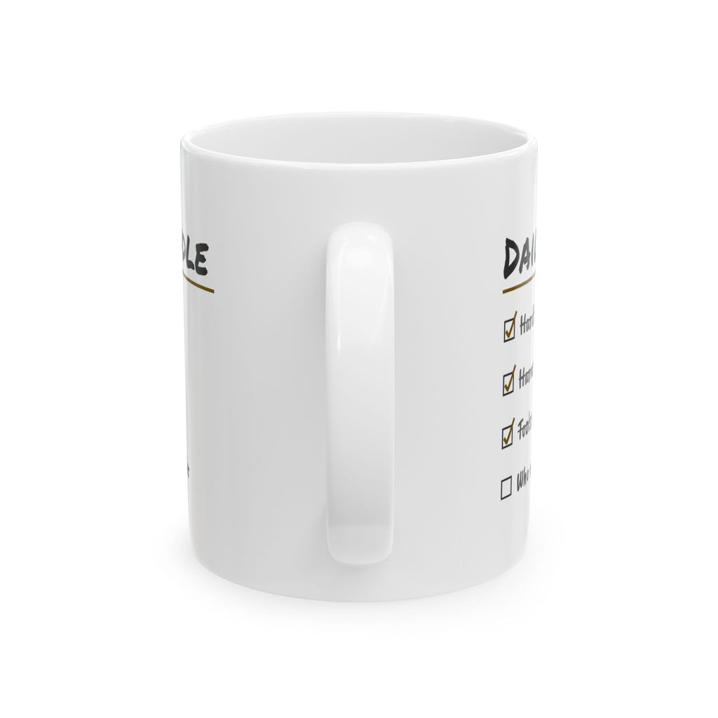 Funny Construction Mug Daily Huddle Checklist For Construction Workers