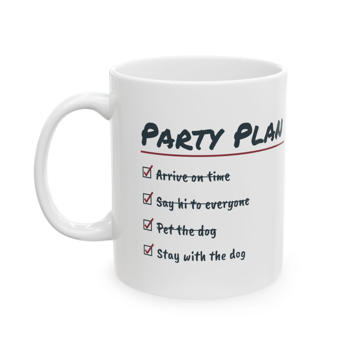 Funny Christmas Coffee Mug Party Plan Befriend The Dog For Introverts