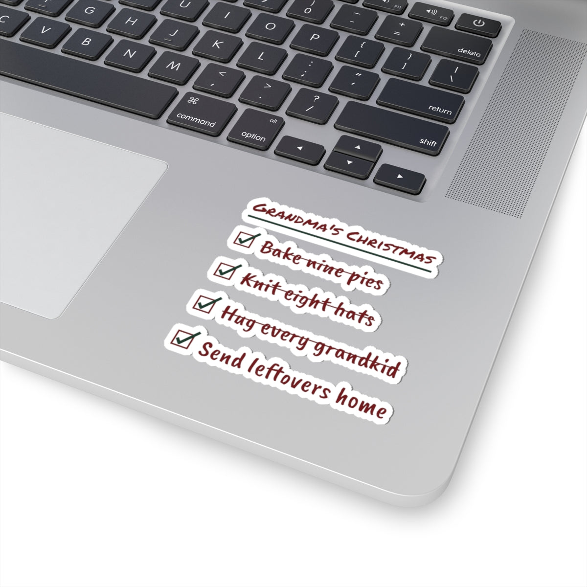 Funny Christmas Grandma Sticker Grandma's Christmas Checklist