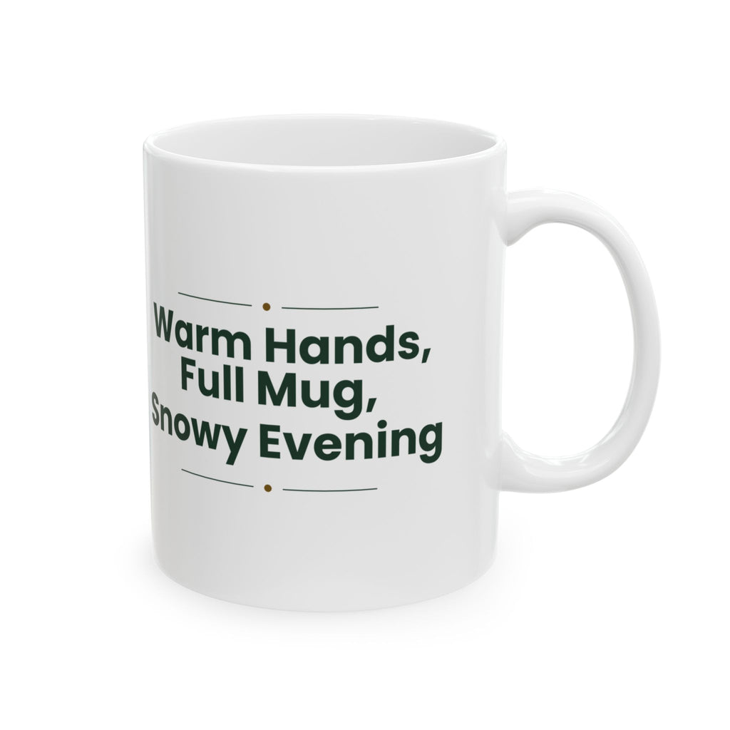 Christmas Hot Cocoa Coffee Mug Warm Hands Full Mug Snowy Evening