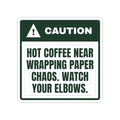 Funny Christmas Morning Sticker Hot Coffee Caution Label