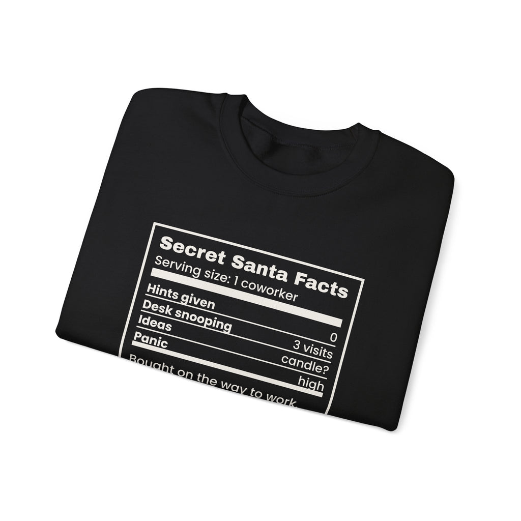 Funny Christmas Coworker Sweatshirt Secret Santa Facts Label